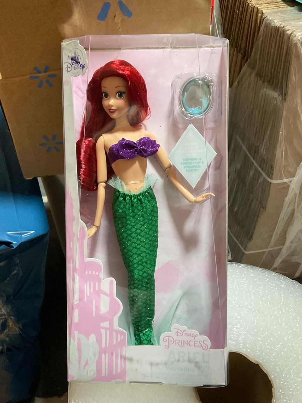 Disney Ariel Mermaid Doll with Red Hair, Purple Top & Green Tail